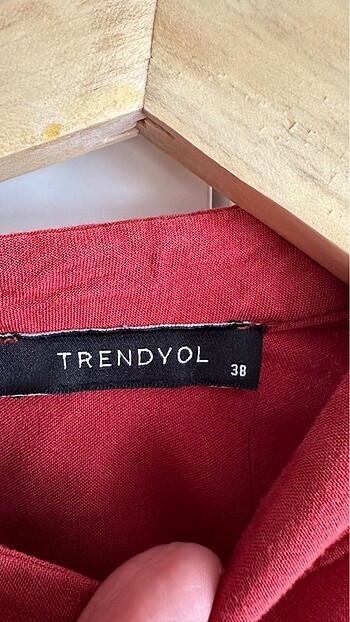 38 Beden Trendyolmilla Kiremit Geniş Kesim Dokuma Elbise