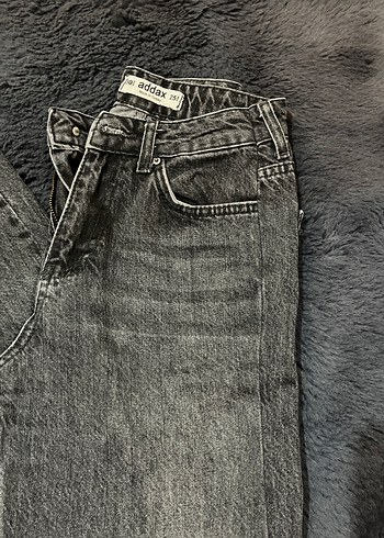 Addax Düğmeli Gri Kadın Denim Pantolon