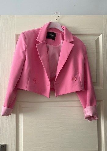 Pembe Mini Kadın Blazer Ceket
