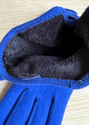 Kadın Mavi Fiyonklu Eldiven - Görsel 3