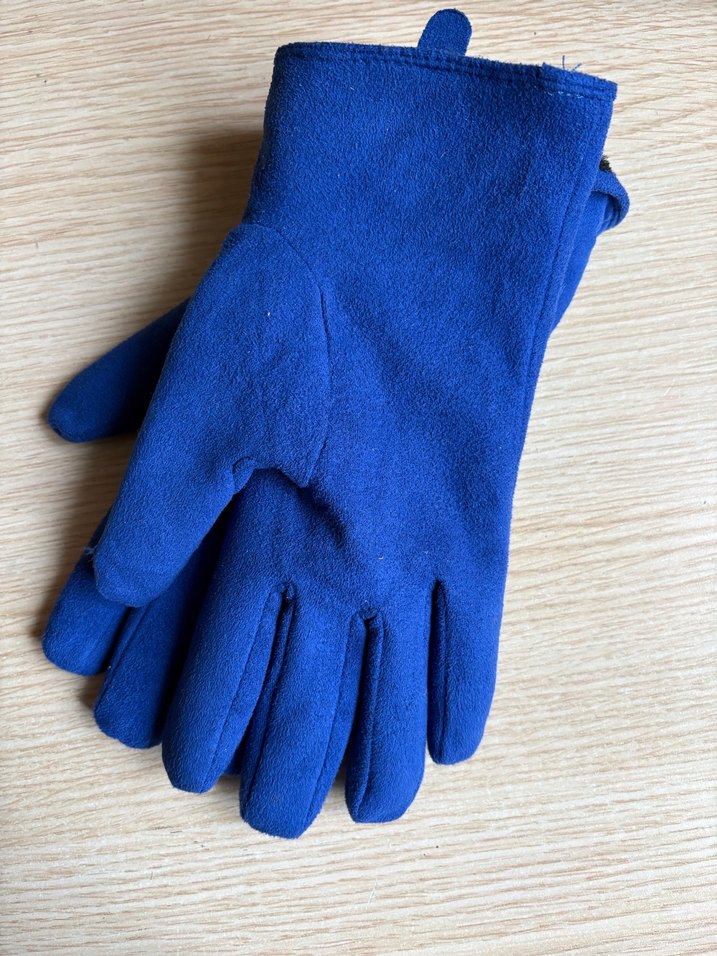 Kadın Mavi Fiyonklu Eldiven - Görsel 2