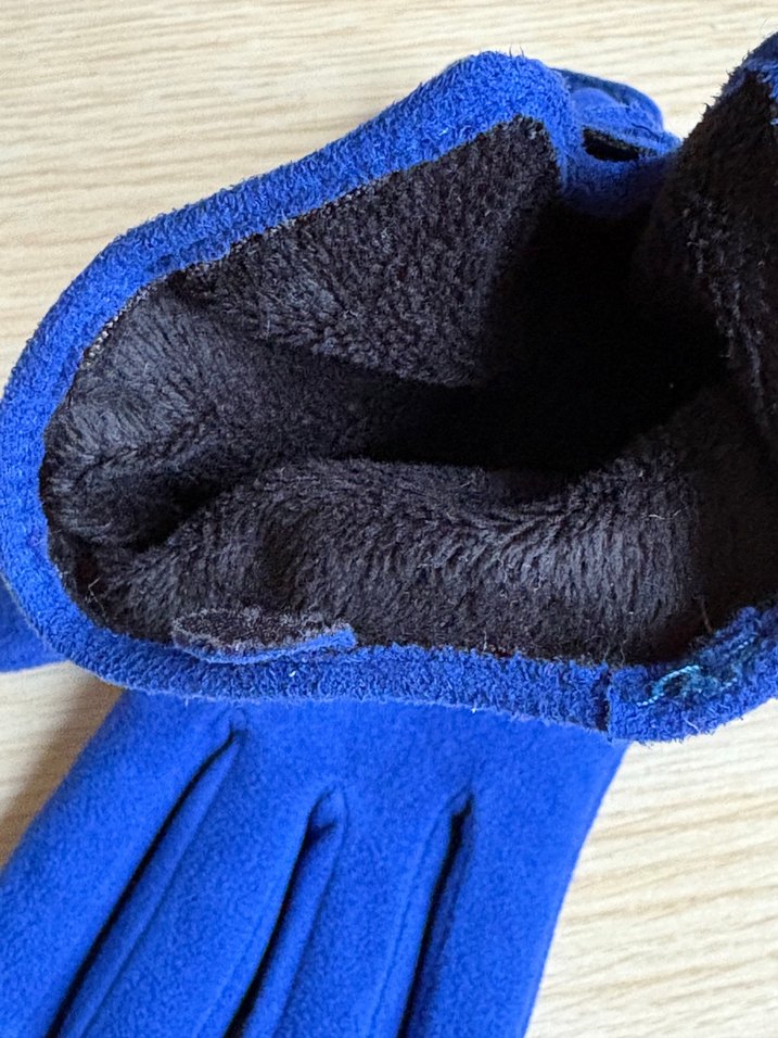 Kadın Mavi Fiyonklu Eldiven - Görsel 3