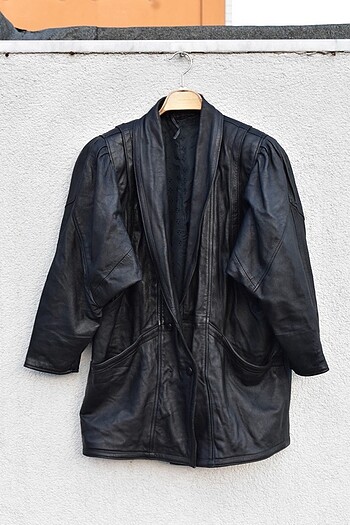 Vintage oversize hakiki deri ceket