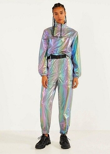Glitch hologrom pantolon şort