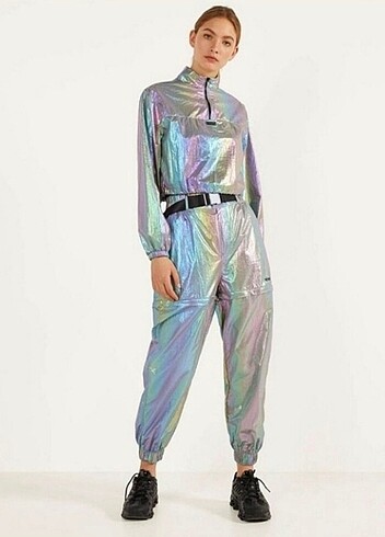 l Beden çeşitli Renk Glitch hologrom pantolon şort
