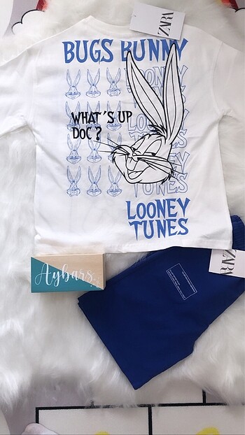 ZARA LOONEY TUNES Şortlu Takım Etiketli