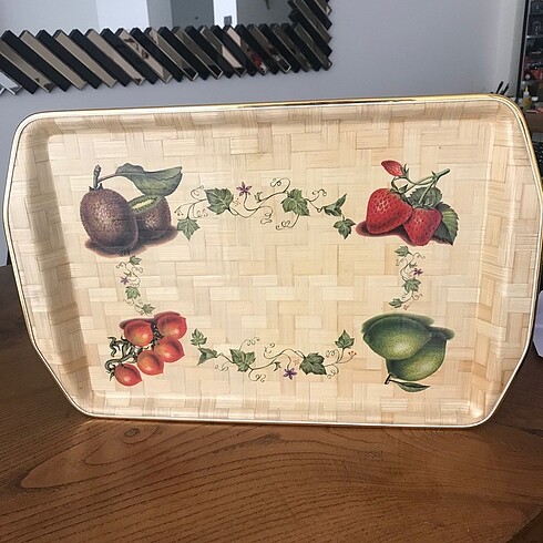 Vintage Bambu Tepsi