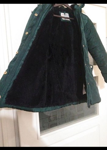 Koyu Yeşil Fermuarlı kız çocuk Kışlık Mont - Görsel 6