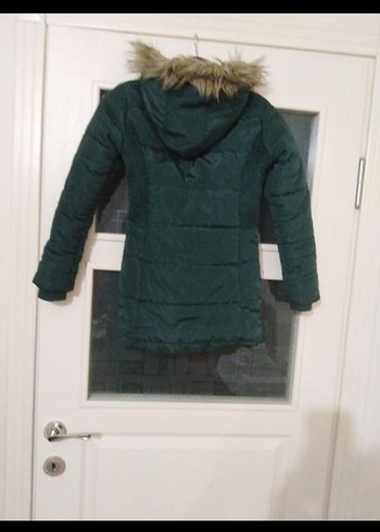 Koyu Yeşil Fermuarlı kız çocuk Kışlık Mont - Görsel 2