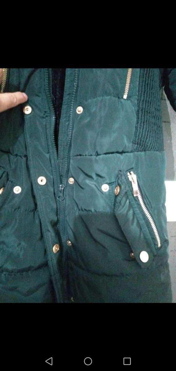 Koyu Yeşil Fermuarlı kız çocuk Kışlık Mont - Görsel 5