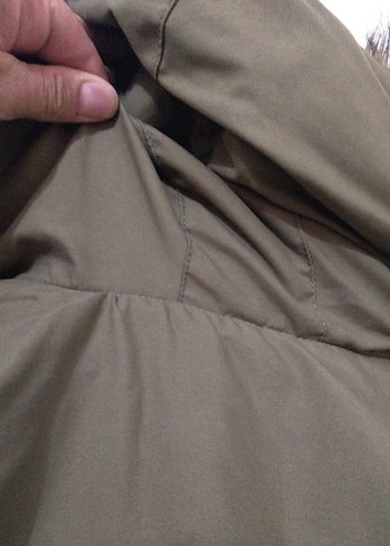 Kapüşonlu ve Kürklü Haki Kız çocuk Mont - Görsel 9