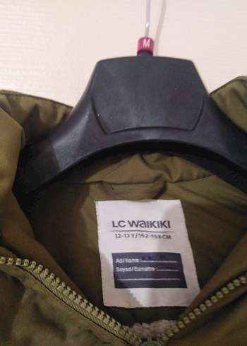 Kapüşonlu ve Kürklü Haki Kız çocuk Mont - Görsel 3