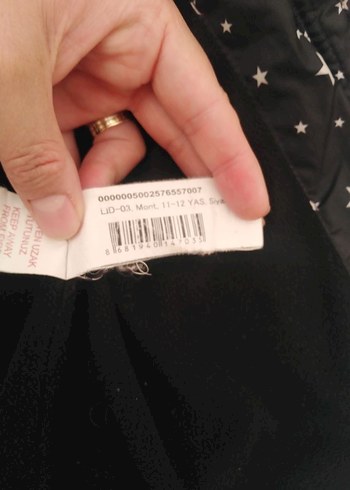 Kız Çocuk Siyah Yıldız Desenli mont - Görsel 5