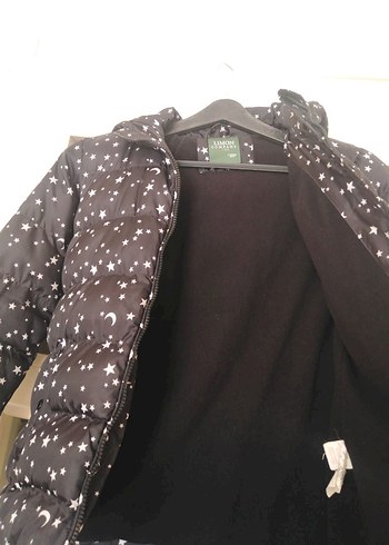 Kız Çocuk Siyah Yıldız Desenli mont - Görsel 2