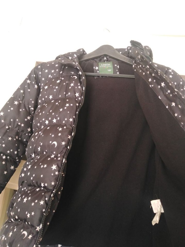 Kız Çocuk Siyah Yıldız Desenli mont - Görsel 2