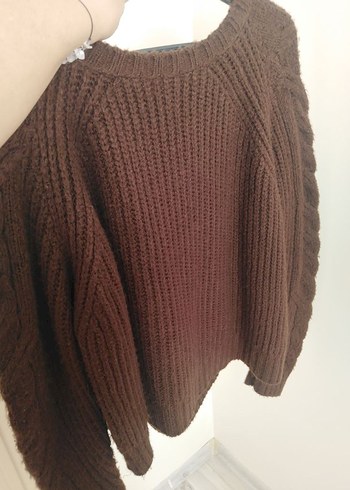 Kahverengi Bohem Örgü Kadın Kazak - Görsel 6