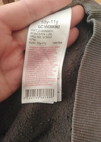 Gri Baskılı Uzun Kollu Kız çocuk Sweatshirt - Görsel 9