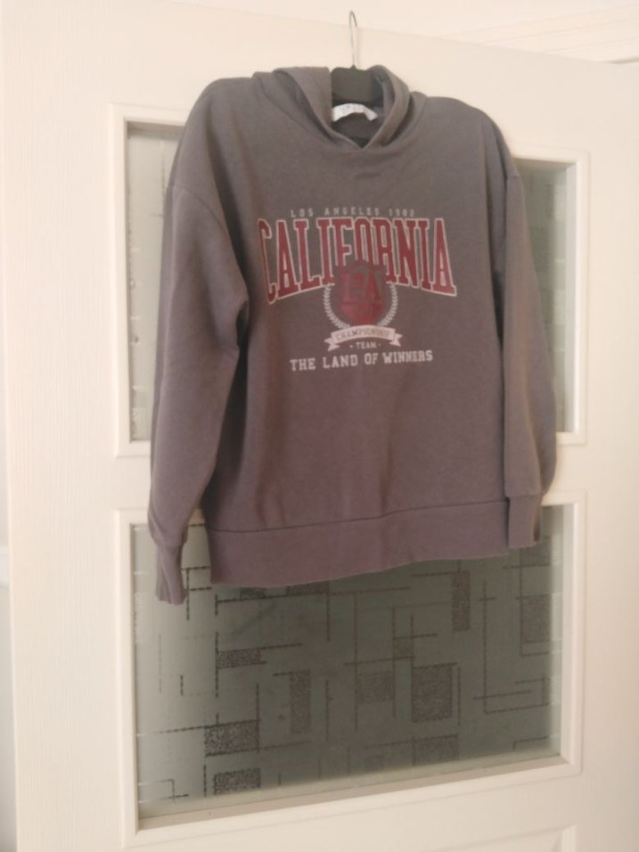 Gri Baskılı Uzun Kollu Kız çocuk Sweatshirt - Görsel 2