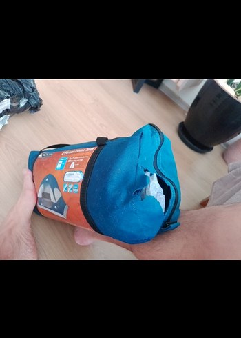 Mavi Gri Desenli Kamp Çadırı - Görsel 7