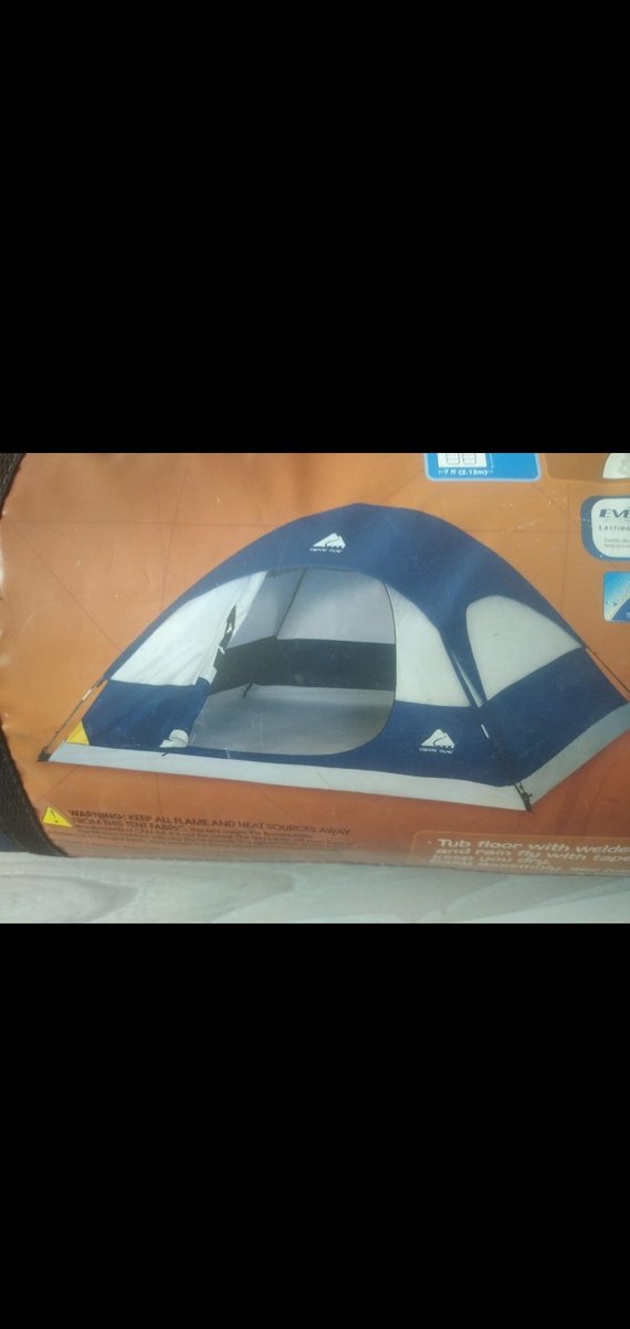 Mavi Gri Desenli Kamp Çadırı - Görsel 3