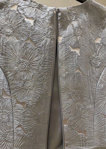 Açık mavi Mini çiçek Desenli kurdele Detaylı Elbise - Görsel 4