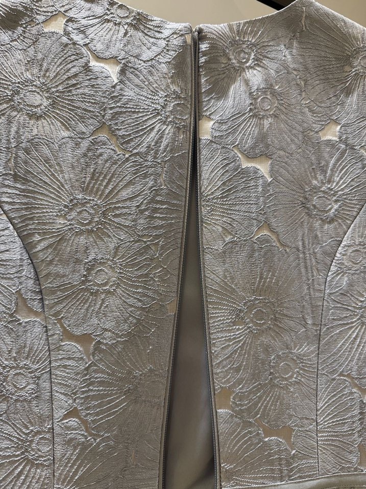 Açık mavi Mini çiçek Desenli kurdele Detaylı Elbise - Görsel 4