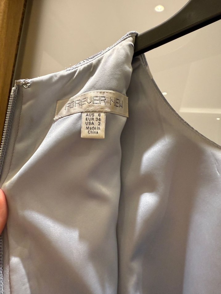 Açık mavi Mini çiçek Desenli kurdele Detaylı Elbise - Görsel 5