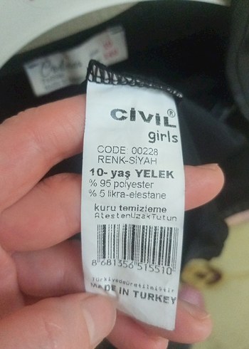 Püsküllü Siyah ince yumuşak deri Kolsuz Mini çocuk Yelek - Görsel 8