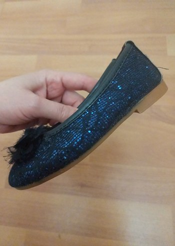 Koyu Mavi Kız Babet Ayakkabı Velcro - Görsel 2