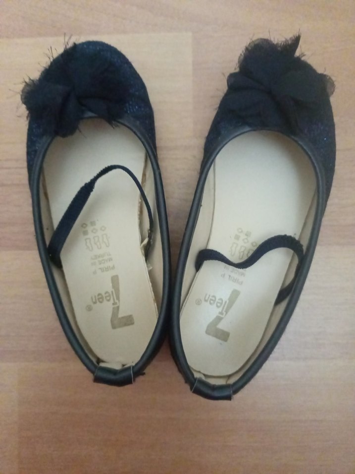 Koyu Mavi Kız Babet Ayakkabı Velcro - Görsel 5