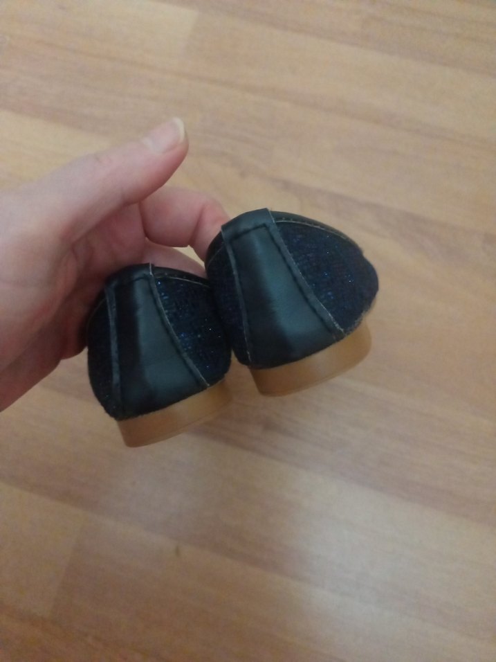 Koyu Mavi Kız Babet Ayakkabı Velcro - Görsel 3