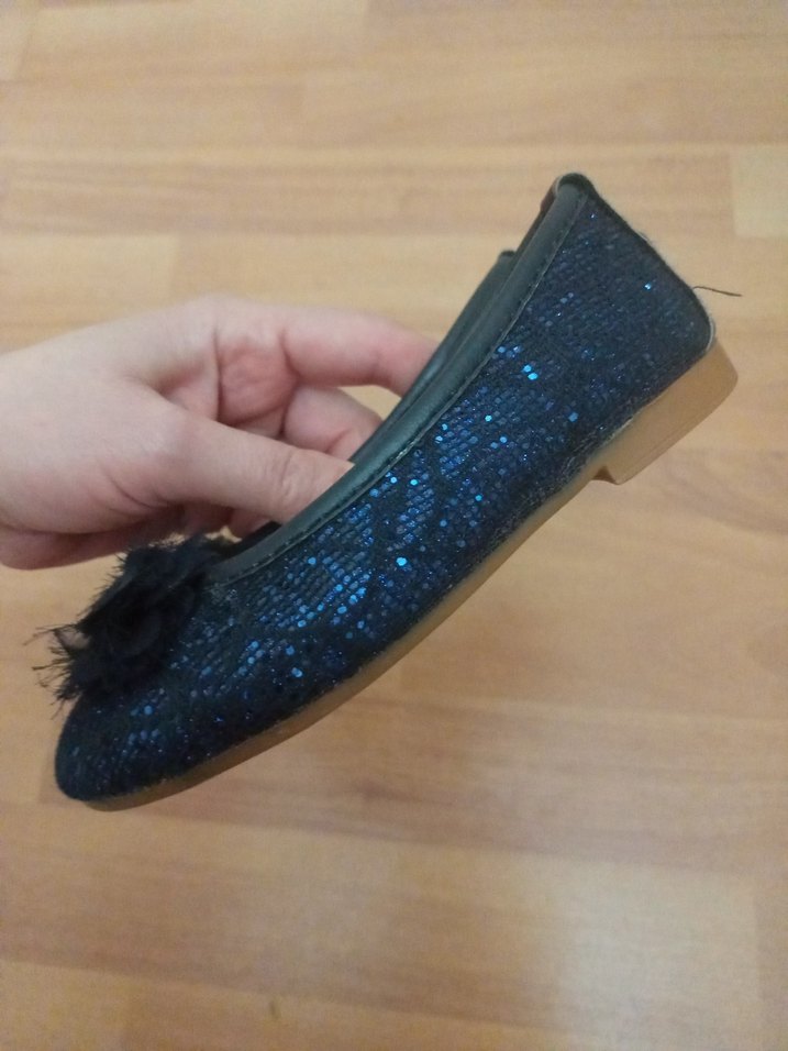 Koyu Mavi Kız Babet Ayakkabı Velcro - Görsel 2