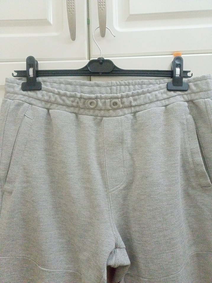 Gri Rahat Kesim Erkek Eşofman Altı evde işte kullanılır defolu - Görsel 2