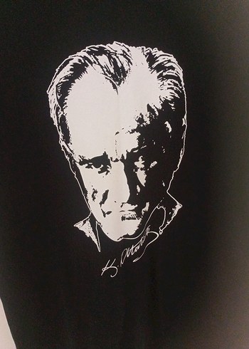 Siyah Atatürk Baskılı  Tişört - Görsel 2