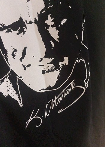 Siyah Atatürk Baskılı  Tişört - Görsel 4