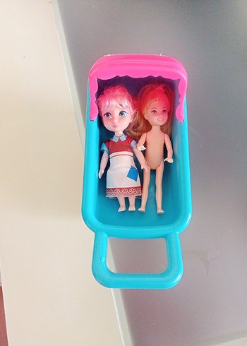 Pastel Pembe mini oyuncak Bebek ve Arabası