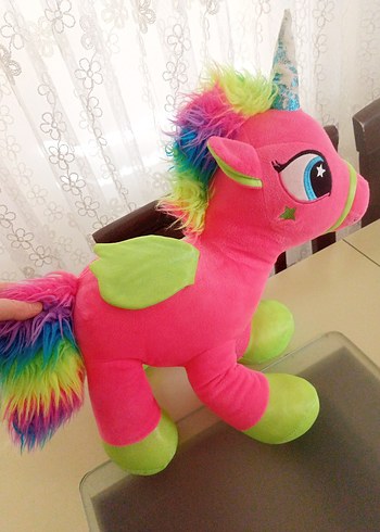 Beden Renk Renkli Pembe Unicorn Pony Büyük boy Peluş At