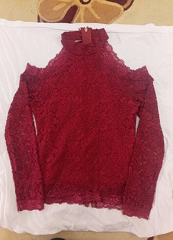 Diğer Bayan Crop Dantel Bluz