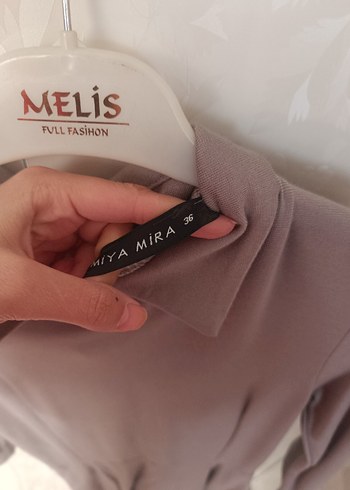 Bej Midi Boy Düğmeli Kadın Elbise - Görsel 3