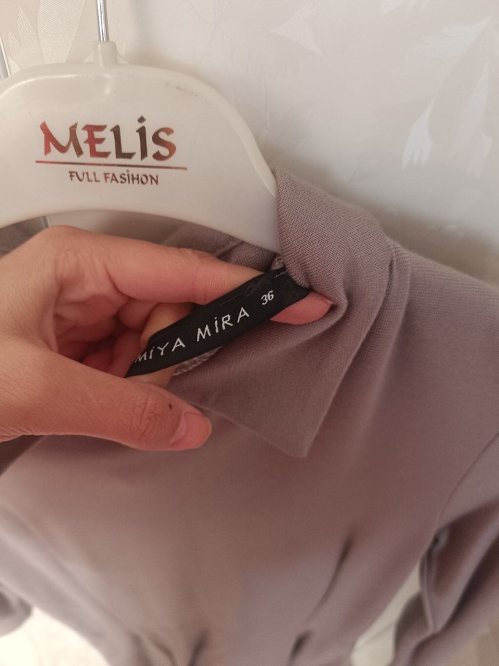 Bej Midi Boy Düğmeli Kadın Elbise - Görsel 3