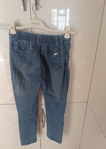 Düğmeli Mavi dar Kesim çocuk  Kot Pantolon - Görsel 2