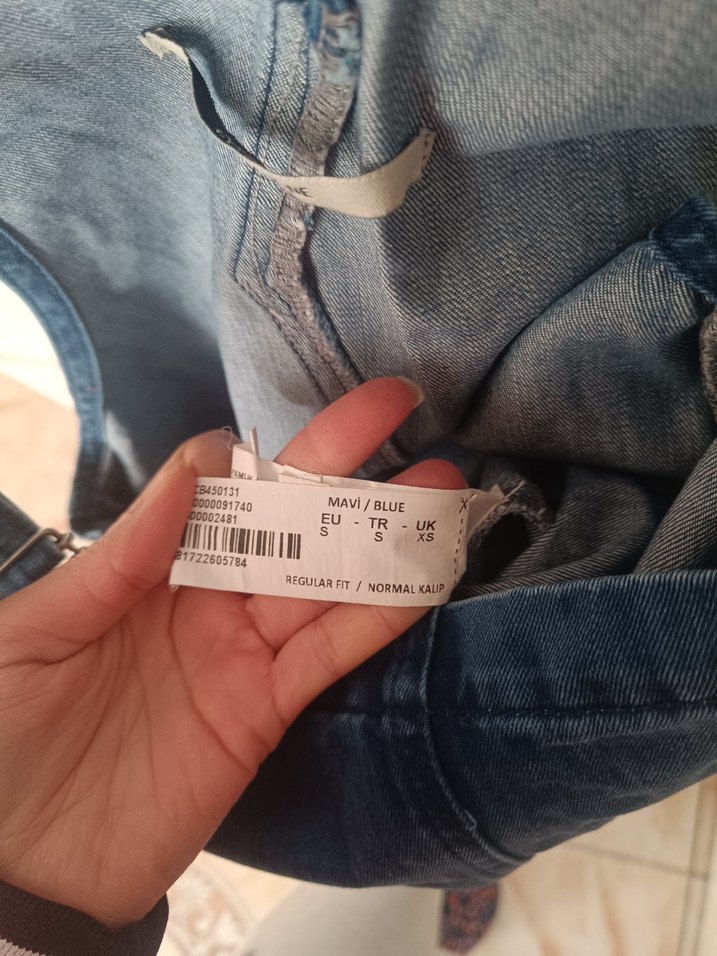 Kadın Mavi Denim Midi Salopet - Görsel 2