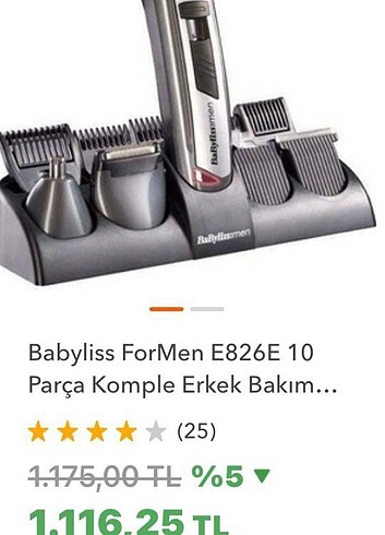 10 parça tıraş seti