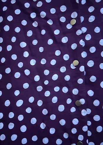 Mor Puantiyeli Düğmeli Hamile Tunik - Görsel 2