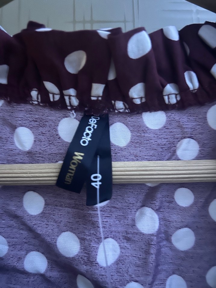 Mor Puantiyeli Düğmeli Hamile Tunik - Görsel 3