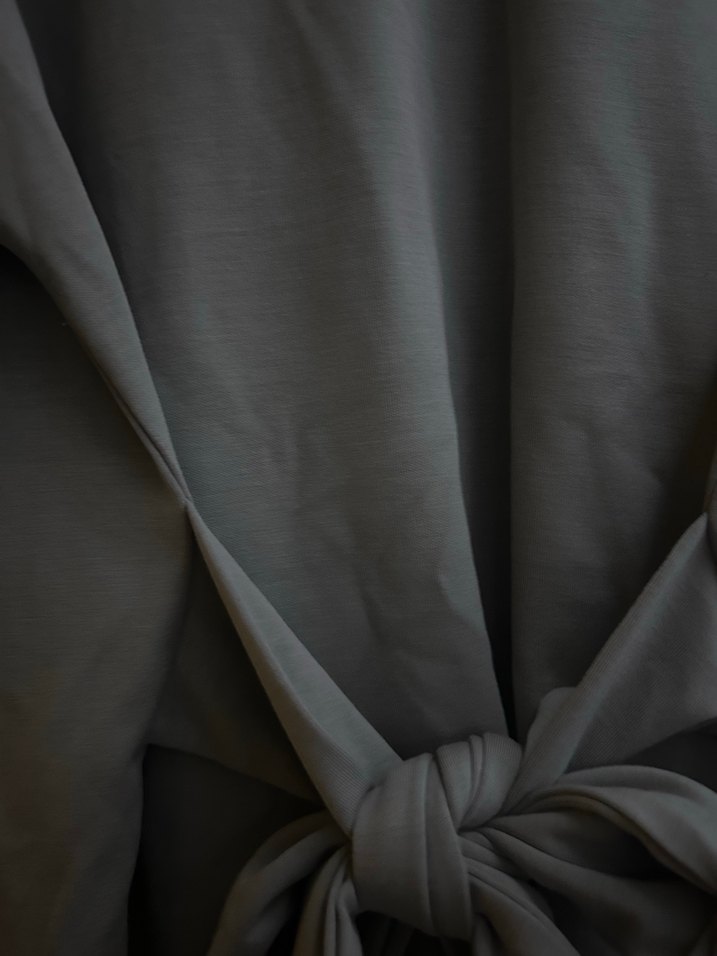 Gri Bel Bağlamalı Kadın Sweatshirt - Görsel 2