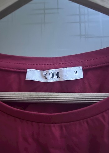 Bordo Keten Midi Elbise - Görsel 2