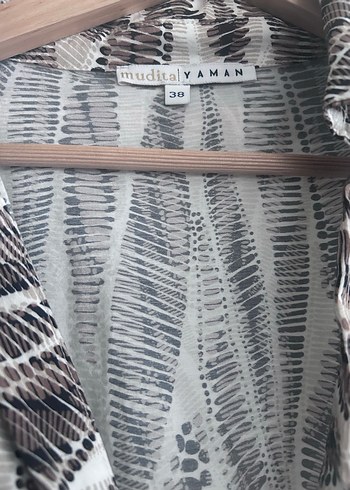 Gri Zebra Desenli Uzun Elbise - Görsel 3