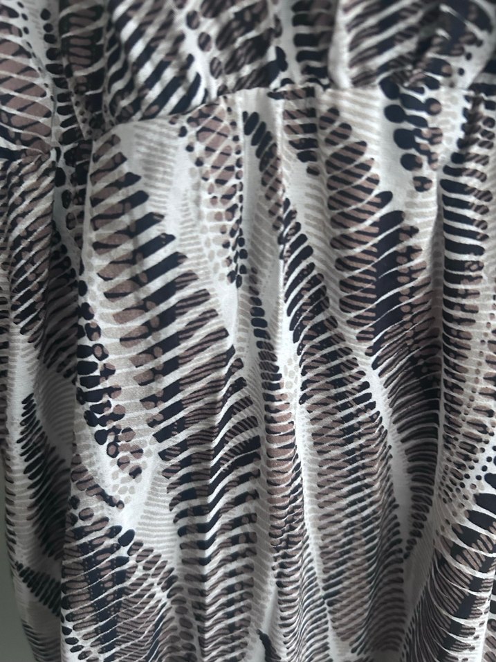 Gri Zebra Desenli Uzun Elbise - Görsel 4