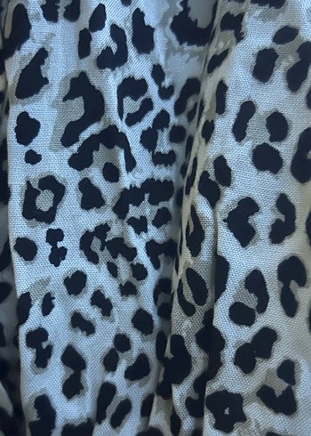 Bej Zebra Desenli Uzun Kollu Uzun Elbise - Görsel 3